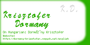 krisztofer dormany business card